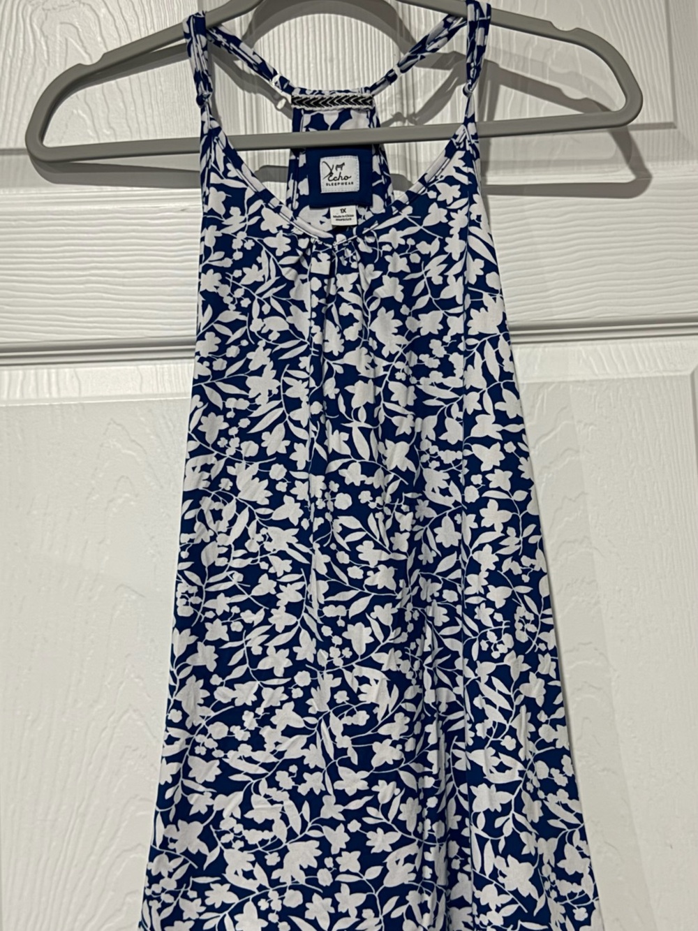 Echo White and Navy Floral A-Line pjs